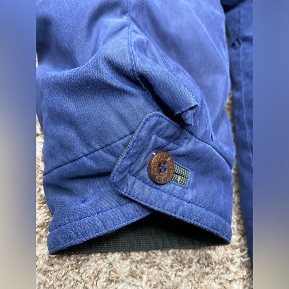 Vintage LL Bean Jacket Blue Puffer Coat Bomber Goose Down Flight Men XL TALL - Picture 3 of 14